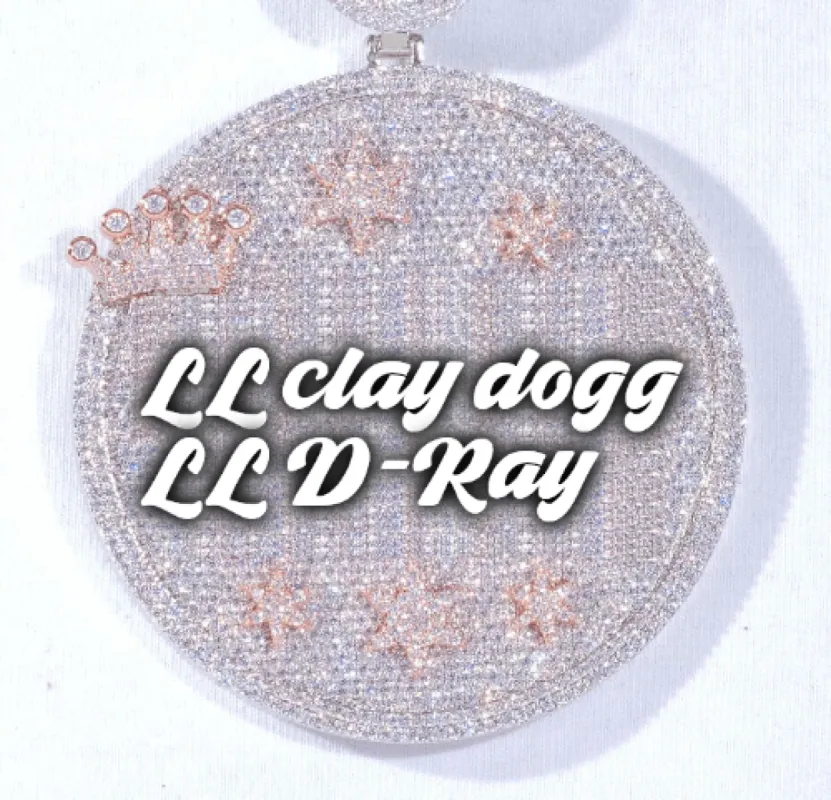 CUSTOM LETTER NECKLACE 3D BIG CROWN DISC sold by The GUU Shop