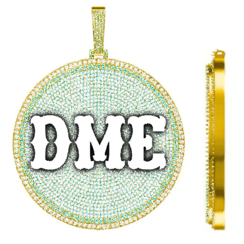 CUSTOM LETTER NECKLACE 3D BIG DISC sold by The GUU Shop