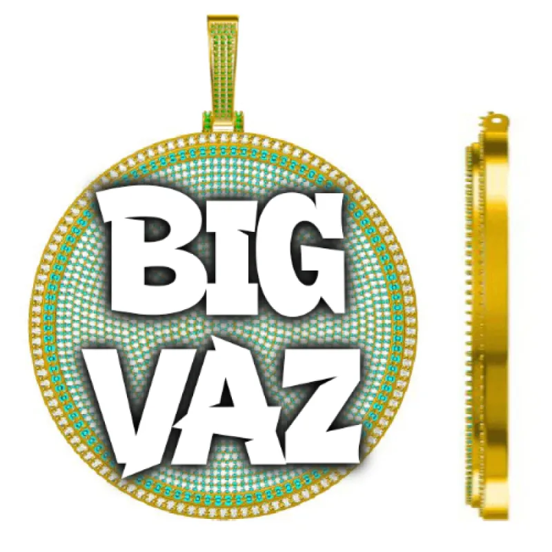 CUSTOM LETTER NECKLACE 3D BIG DISC sold by The GUU Shop