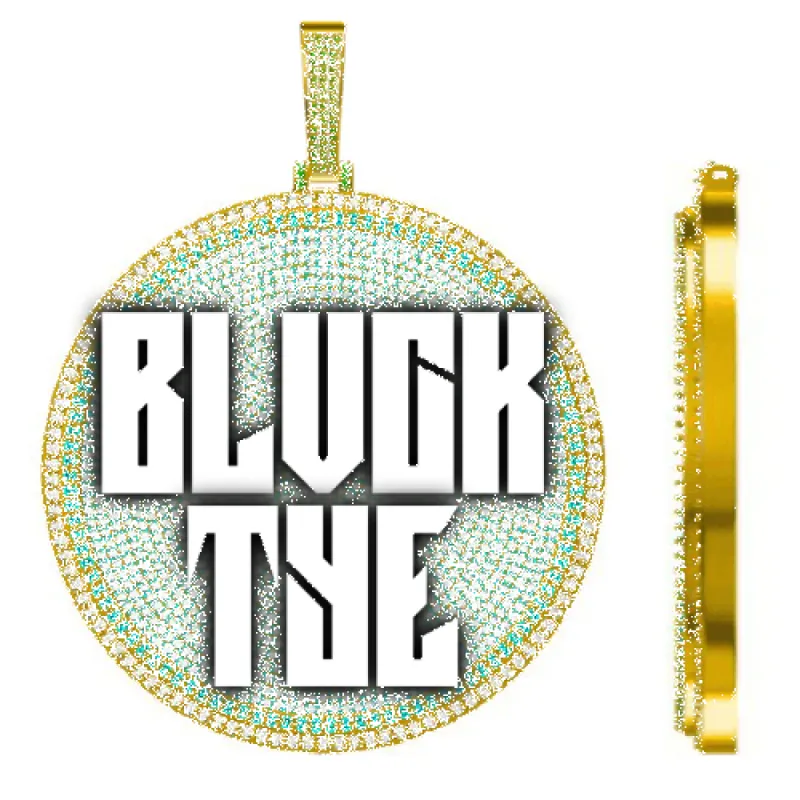 CUSTOM LETTER NECKLACE 3D BIG DISC sold by The GUU Shop