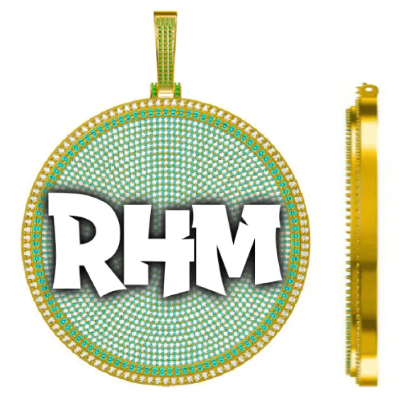 CUSTOM LETTER NECKLACE 3D BIG DISC sold by The GUU Shop