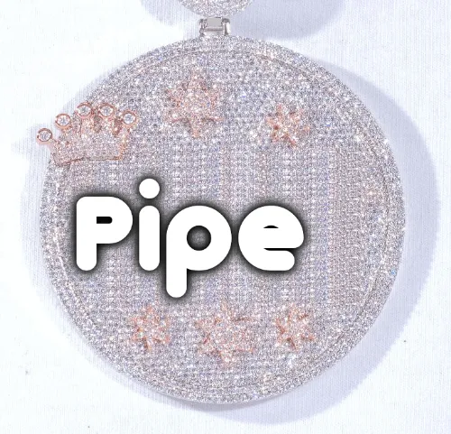 CUSTOM LETTER NECKLACE 3D BIG CROWN DISC sold by The GUU Shop