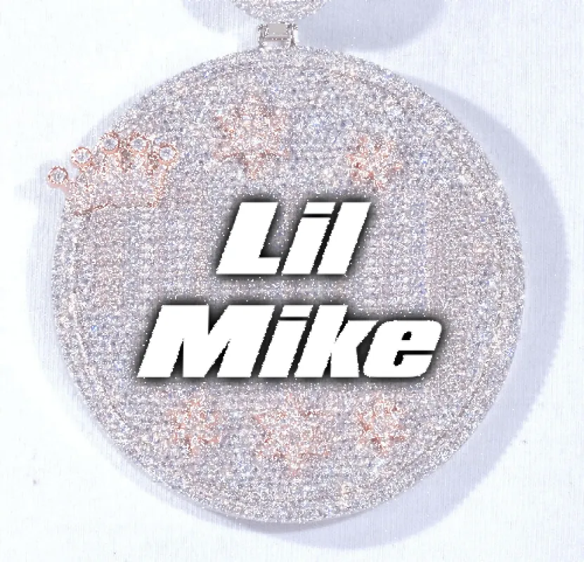 CUSTOM LETTER NECKLACE 3D BIG CROWN DISC sold by The GUU Shop