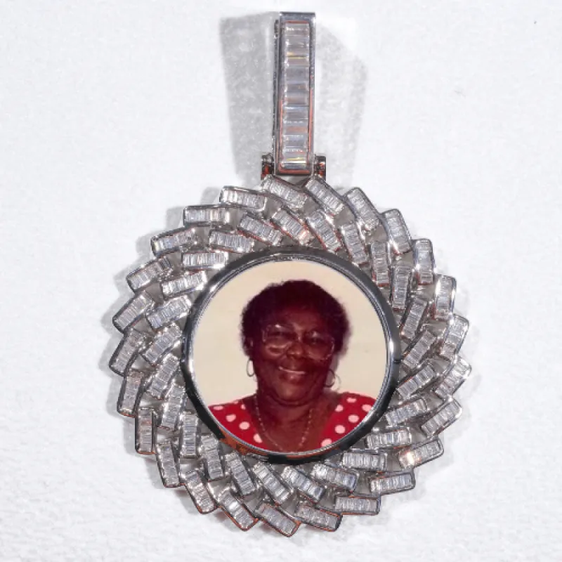 Large 3D Baguette Custom Picture Pendant sold by The GUU Shop