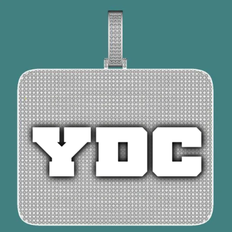 CUSTOM LETTER NECKLACE 3D BIG SQUARE sold by The GUU Shop