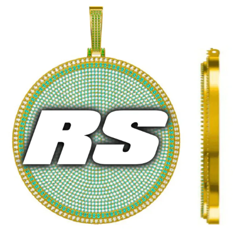 CUSTOM LETTER NECKLACE 3D BIG DISC sold by The GUU Shop