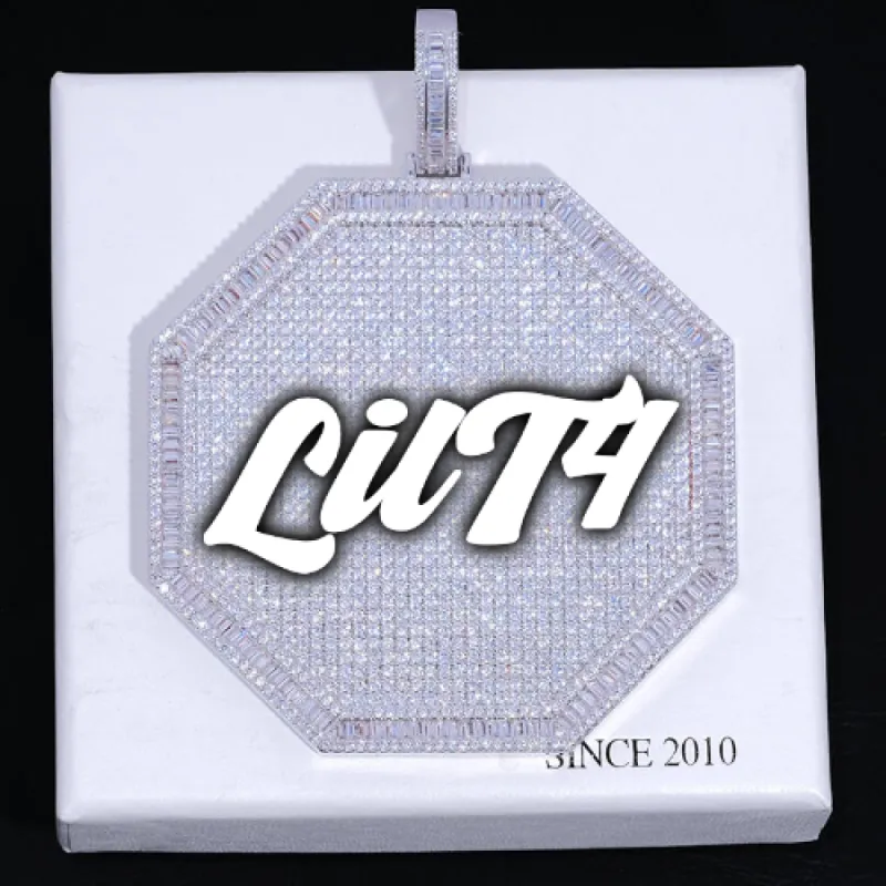 CUSTOM LETTER NECKLACE 3D BIG OCTAGON sold by The GUU Shop