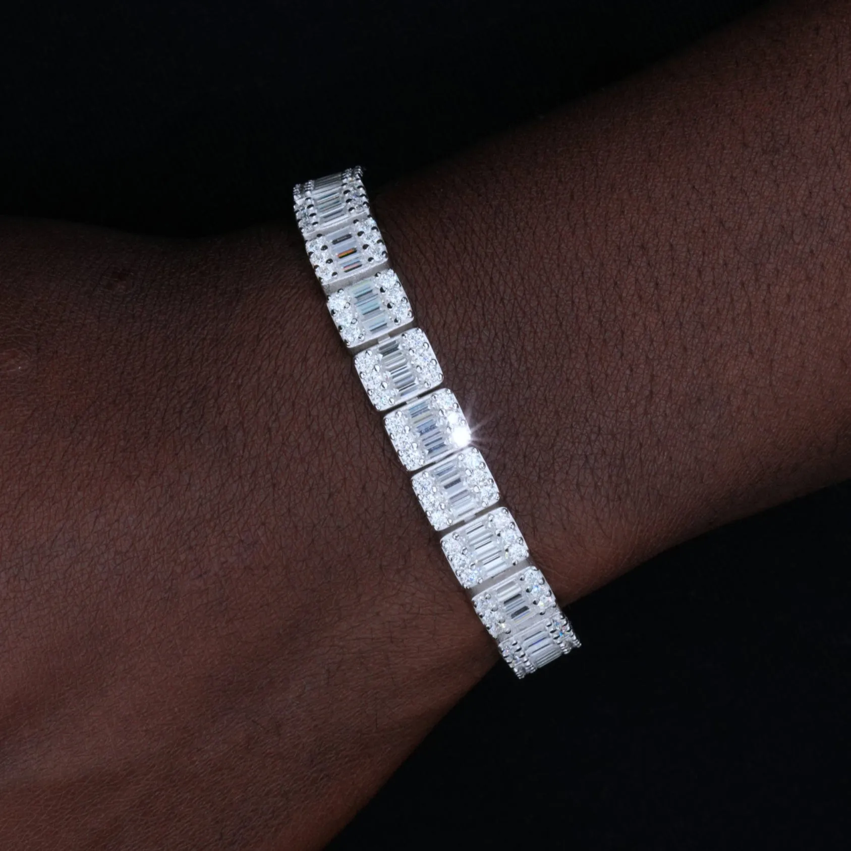 925S & VVS Moissanite 8MM Bageutte Bracelet sold by The GUU Shop product image thumbnail 4