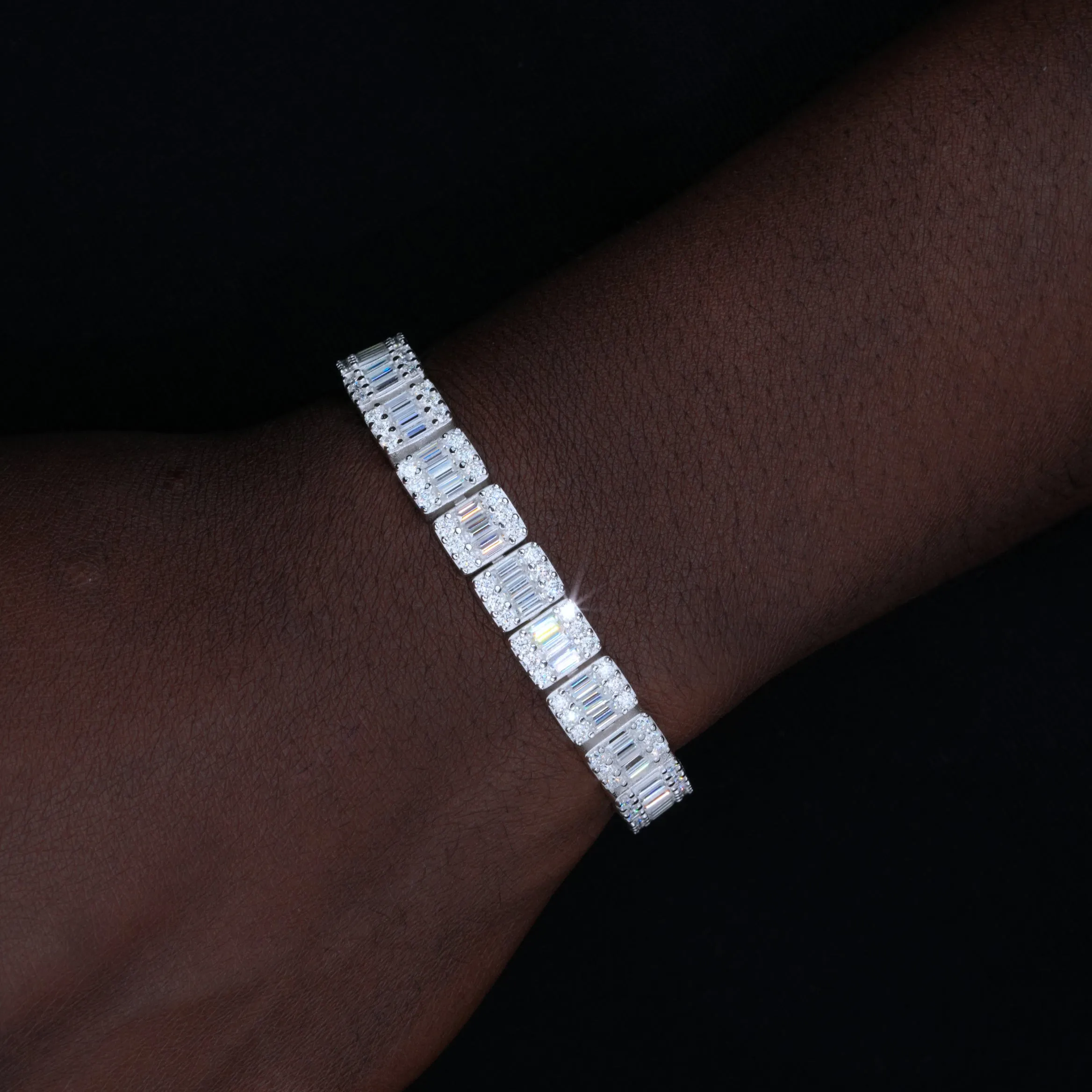 925S & VVS Moissanite 8MM Bageutte Bracelet sold by The GUU Shop product image thumbnail 3