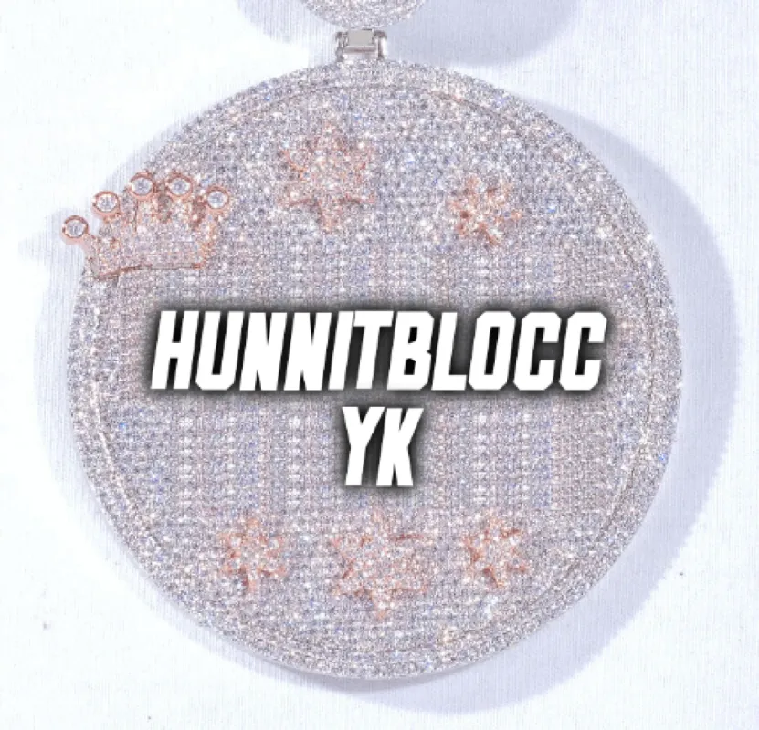 CUSTOM LETTER NECKLACE 3D BIG CROWN DISC sold by The GUU Shop