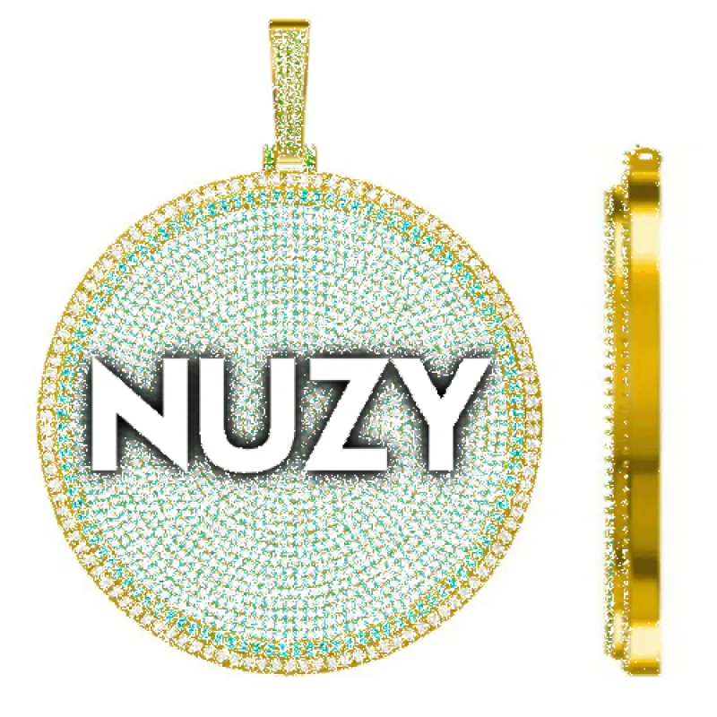 CUSTOM LETTER NECKLACE 3D BIG DISC sold by The GUU Shop