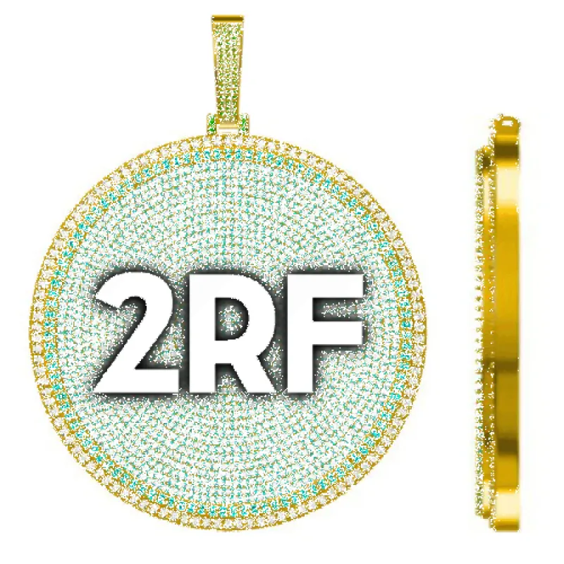 CUSTOM LETTER NECKLACE 3D BIG DISC sold by The GUU Shop