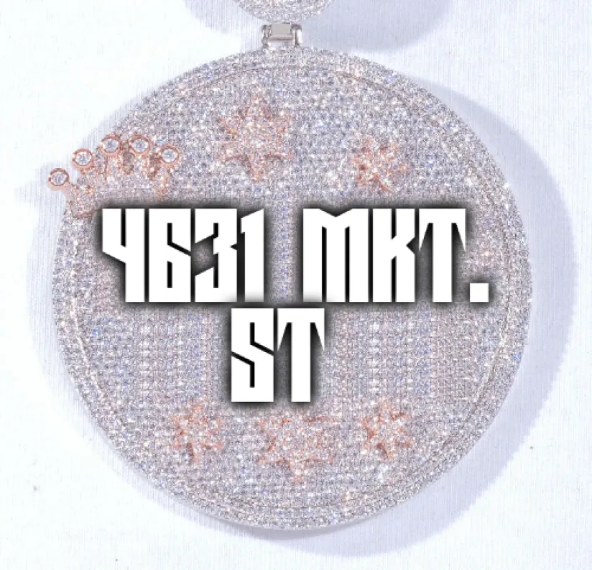 CUSTOM LETTER NECKLACE 3D BIG CROWN DISC sold by The GUU Shop