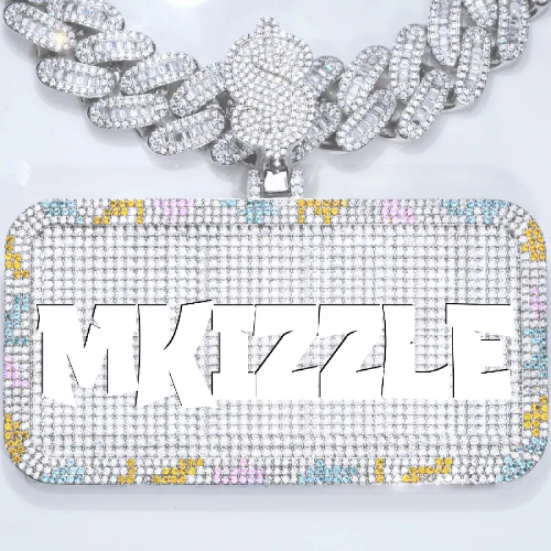 CUSTOM LETTER NECKLACE 3D COLORFUL SQUARE sold by The GUU Shop