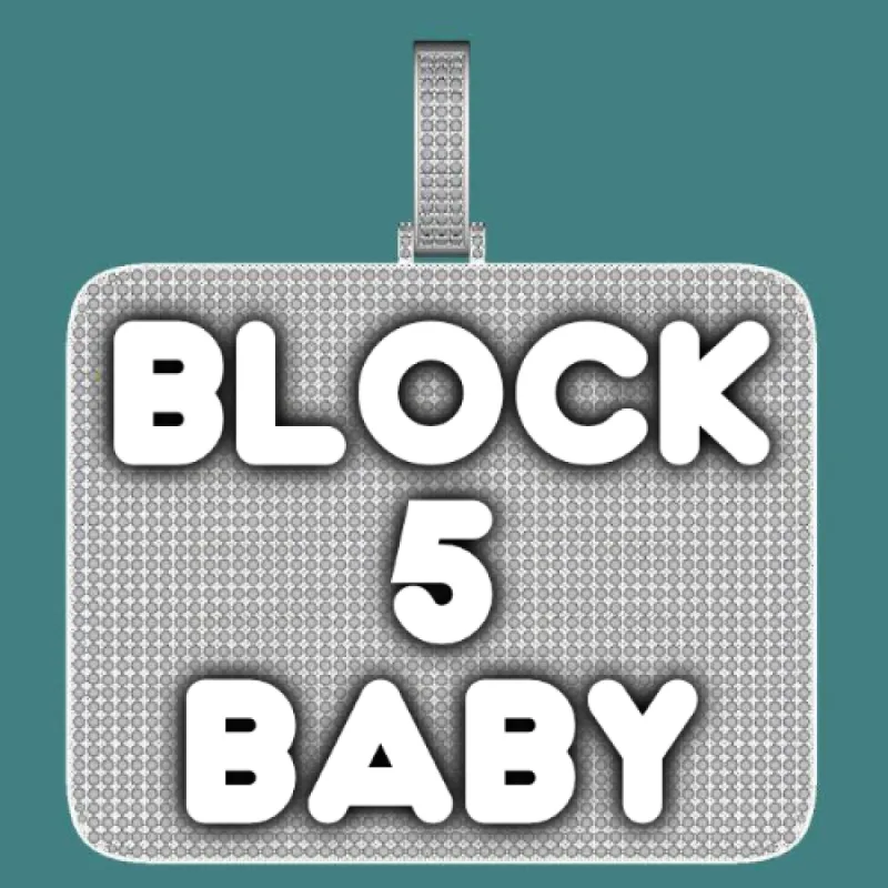 CUSTOM LETTER NECKLACE 3D BIG SQUARE sold by The GUU Shop