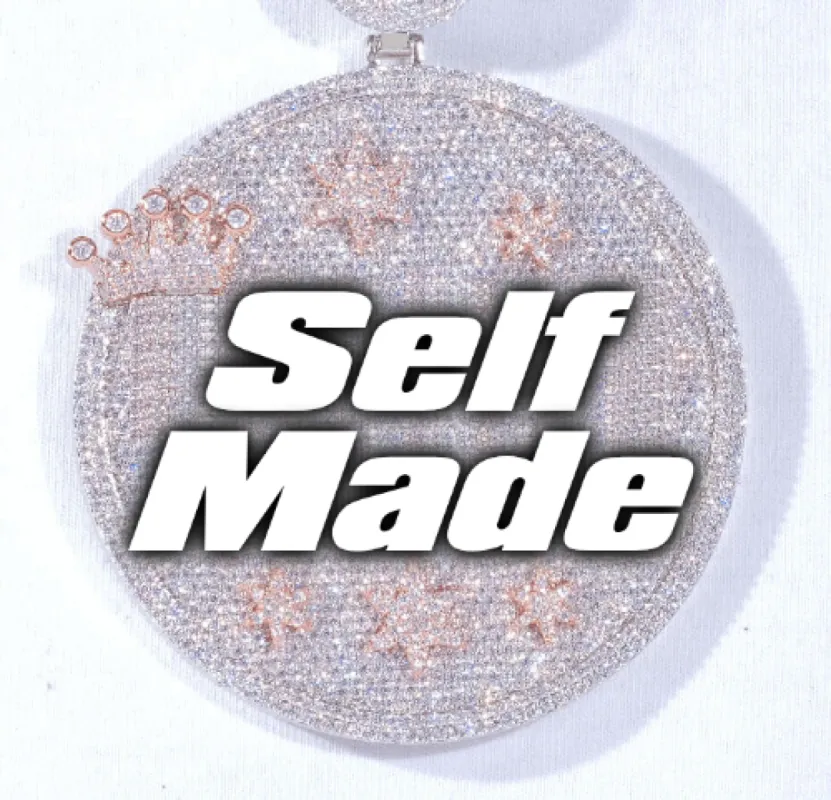 CUSTOM LETTER NECKLACE 3D BIG CROWN DISC sold by The GUU Shop