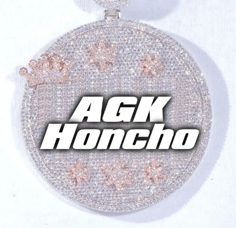 CUSTOM LETTER NECKLACE 3D BIG CROWN DISC sold by The GUU Shop