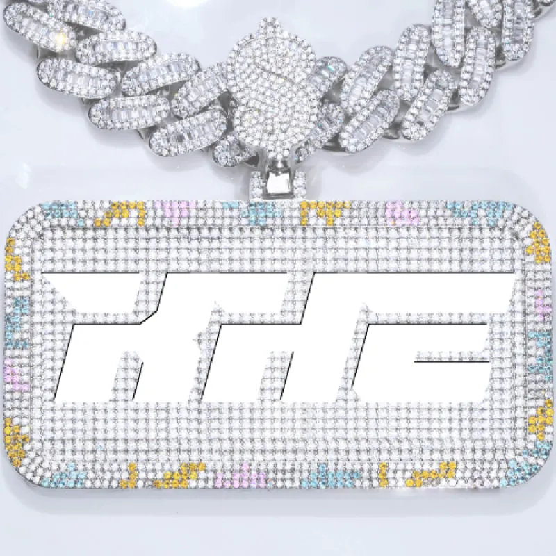 CUSTOM LETTER NECKLACE 3D COLORFUL SQUARE sold by The GUU Shop