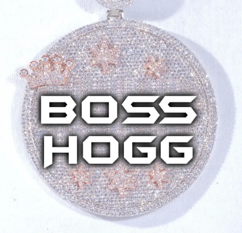 CUSTOM LETTER NECKLACE 3D BIG CROWN DISC sold by The GUU Shop