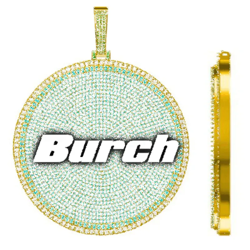 CUSTOM LETTER NECKLACE 3D BIG DISC sold by The GUU Shop