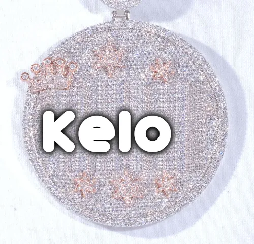 CUSTOM LETTER NECKLACE 3D BIG CROWN DISC sold by The GUU Shop