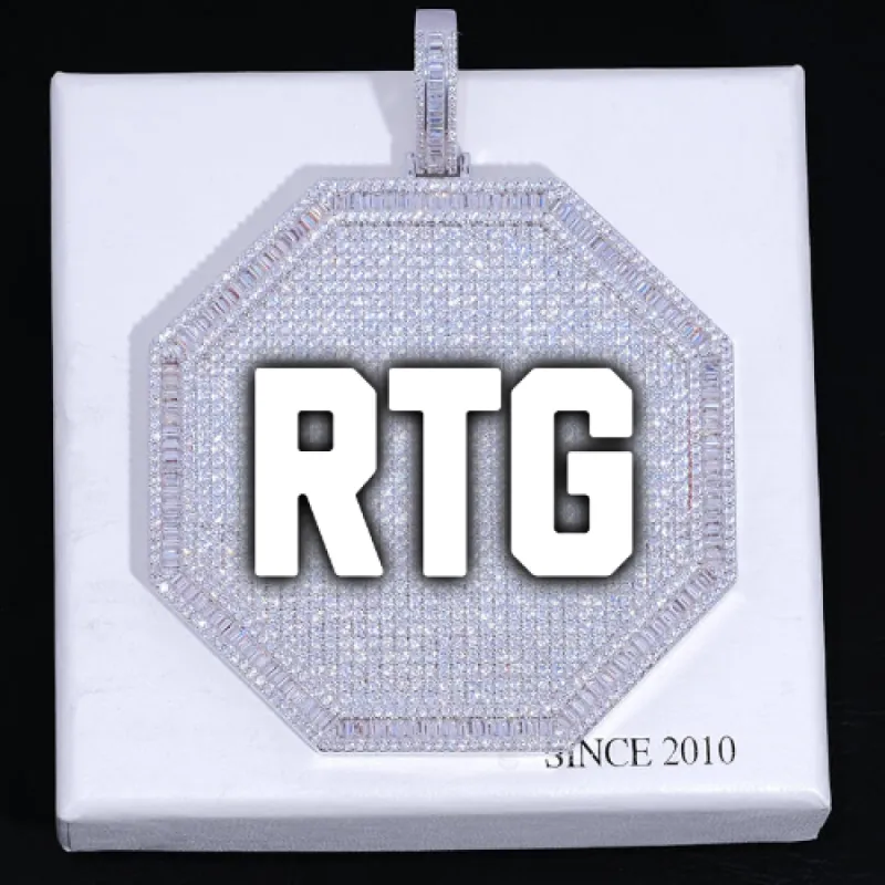 CUSTOM LETTER NECKLACE 3D BIG OCTAGON sold by The GUU Shop