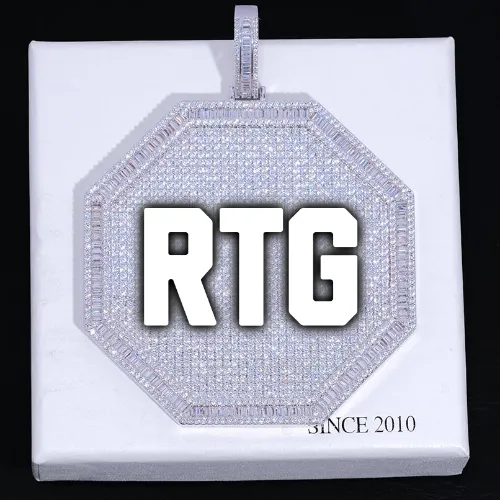 CUSTOM LETTER NECKLACE 3D BIG OCTAGON sold by The GUU Shop