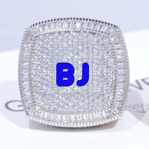 CUSTOM LETTER 3D ICED RING sold by The GUU Shop