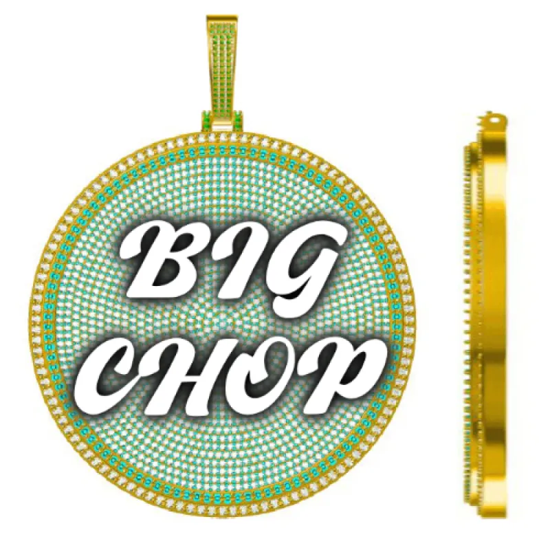 CUSTOM LETTER NECKLACE 3D BIG DISC sold by The GUU Shop