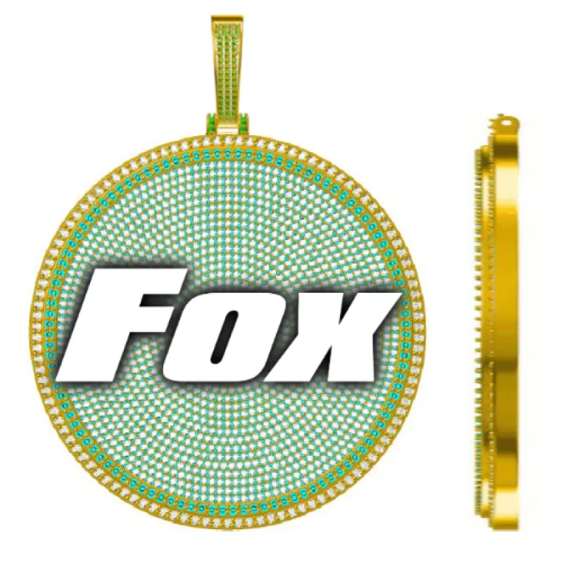 CUSTOM LETTER NECKLACE 3D BIG DISC sold by The GUU Shop