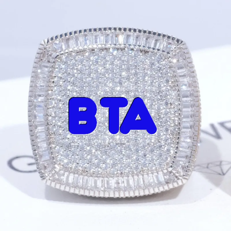 CUSTOM LETTER 3D ICED RING sold by The GUU Shop