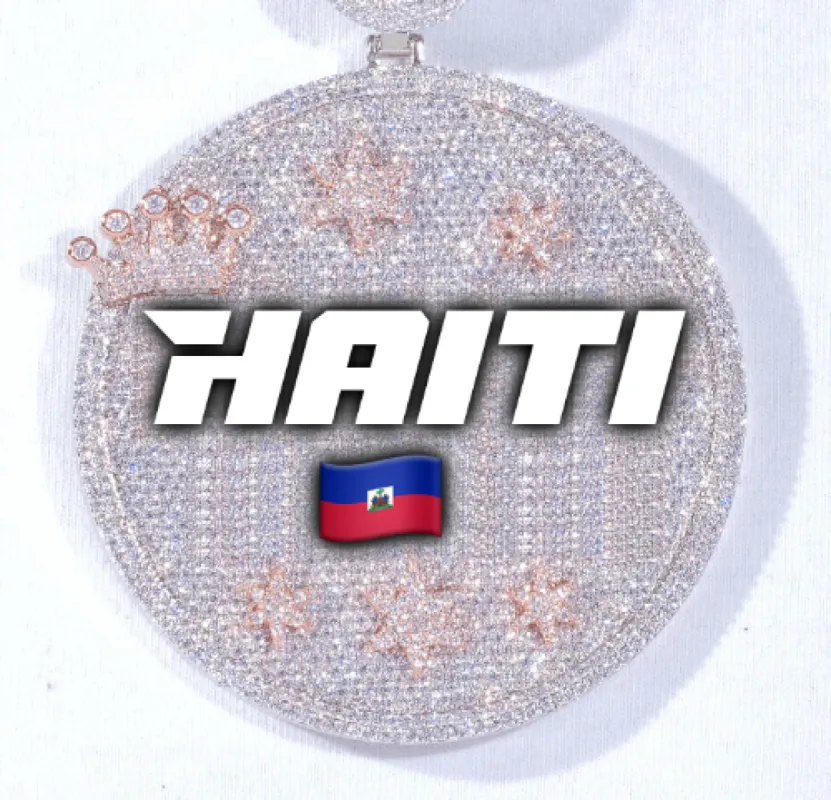 CUSTOM LETTER NECKLACE 3D BIG CROWN DISC sold by The GUU Shop