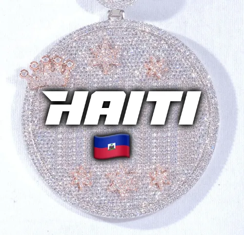 CUSTOM LETTER NECKLACE 3D BIG CROWN DISC sold by The GUU Shop