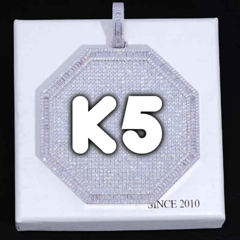 CUSTOM LETTER NECKLACE 3D BIG OCTAGON made by The GUU Shop