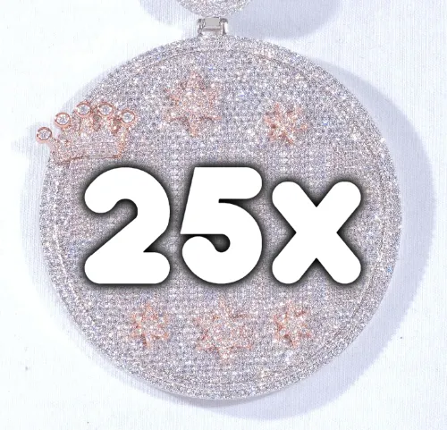 CUSTOM LETTER NECKLACE 3D BIG CROWN DISC sold by The GUU Shop