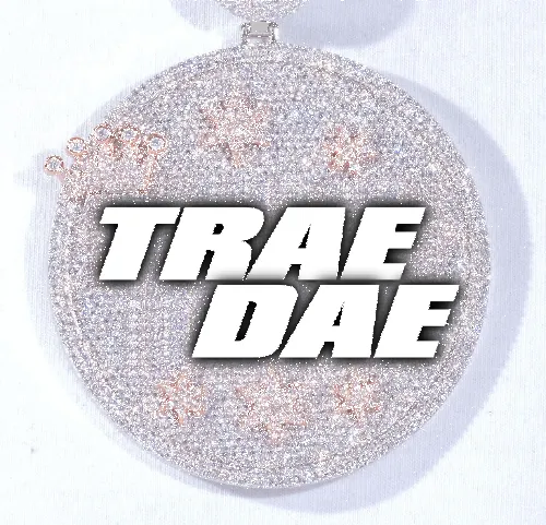 CUSTOM LETTER NECKLACE 3D BIG CROWN DISC sold by The GUU Shop