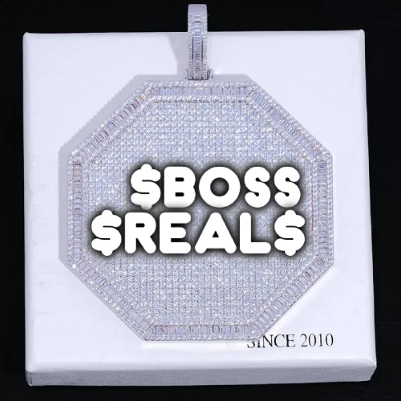 CUSTOM LETTER NECKLACE 3D BIG OCTAGON sold by The GUU Shop