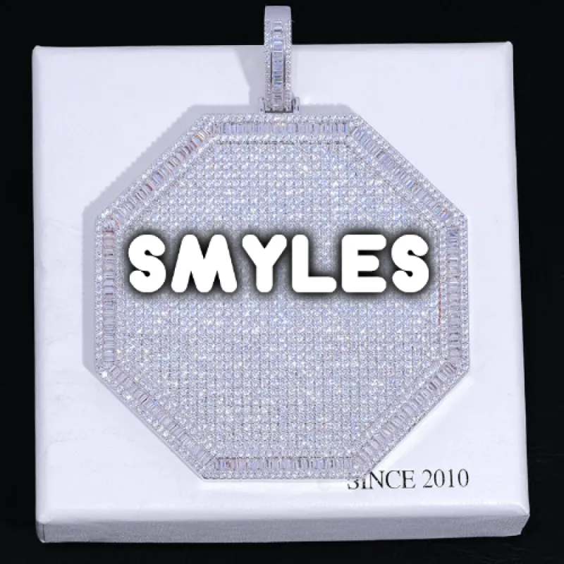 CUSTOM LETTER NECKLACE 3D BIG OCTAGON sold by The GUU Shop