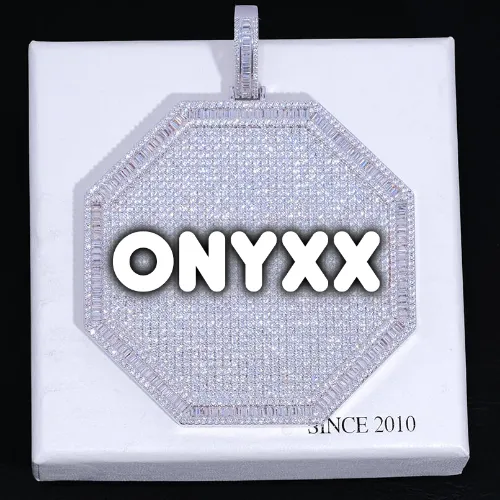 CUSTOM LETTER NECKLACE 3D BIG OCTAGON sold by The GUU Shop