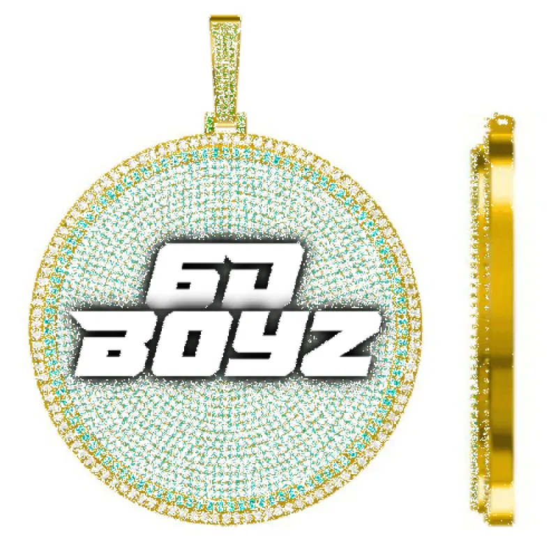 CUSTOM LETTER NECKLACE 3D BIG DISC sold by The GUU Shop