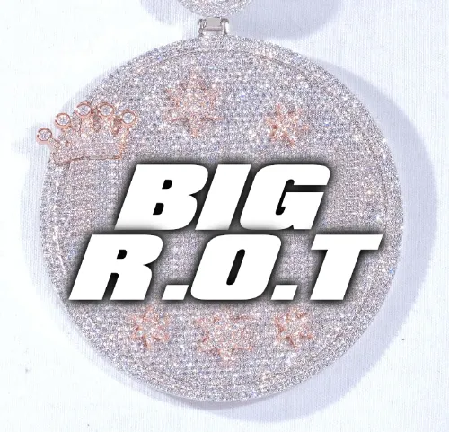 CUSTOM LETTER NECKLACE 3D BIG CROWN DISC sold by The GUU Shop