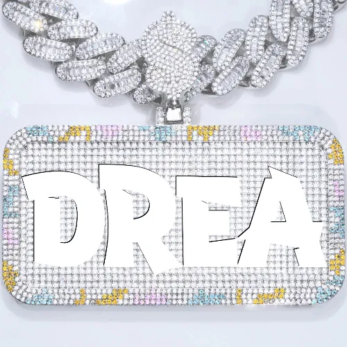 CUSTOM LETTER NECKLACE 3D COLORFUL SQUARE sold by The GUU Shop