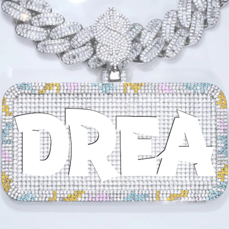 CUSTOM LETTER NECKLACE 3D COLORFUL SQUARE sold by The GUU Shop