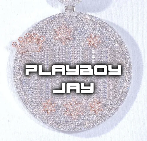 CUSTOM LETTER NECKLACE 3D BIG CROWN DISC sold by The GUU Shop