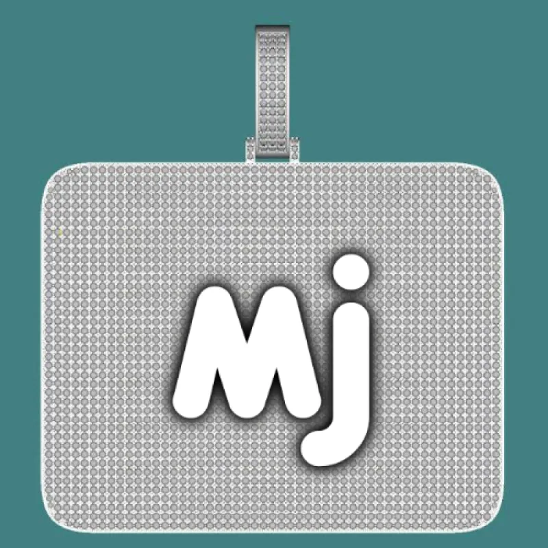 CUSTOM LETTER NECKLACE 3D BIG SQUARE sold by The GUU Shop