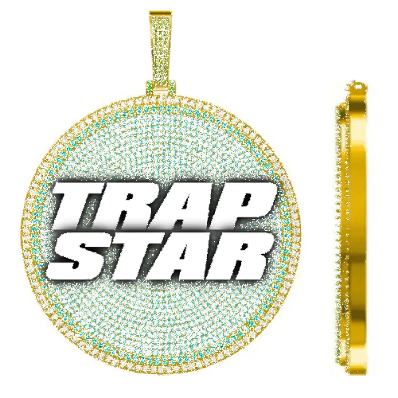 CUSTOM LETTER NECKLACE 3D BIG DISC sold by The GUU Shop