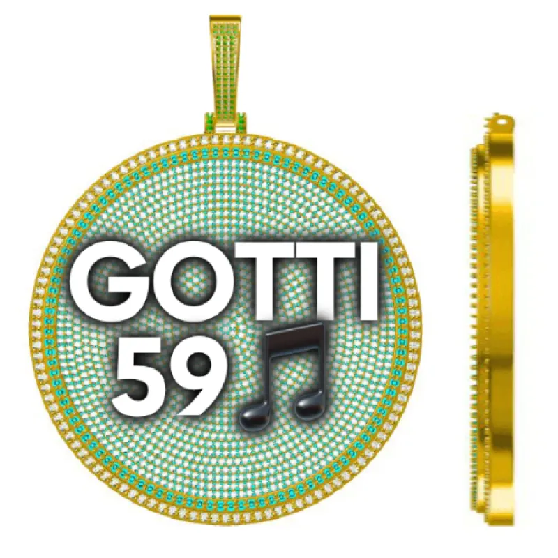 CUSTOM LETTER NECKLACE 3D BIG DISC sold by The GUU Shop