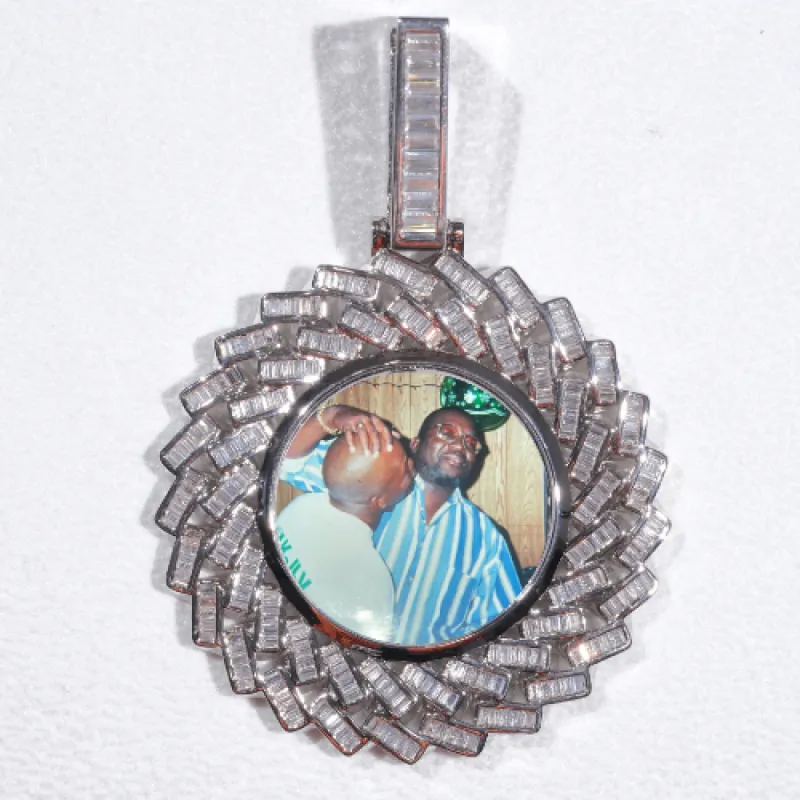 Large 3D Baguette Custom Picture Pendant sold by The GUU Shop