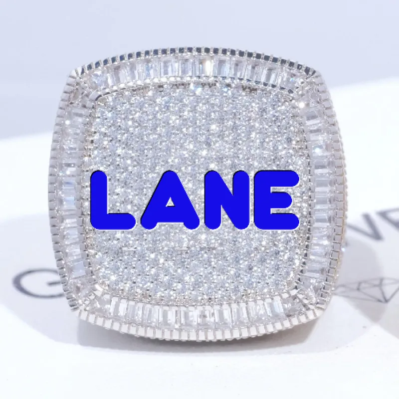 CUSTOM LETTER 3D ICED RING sold by The GUU Shop