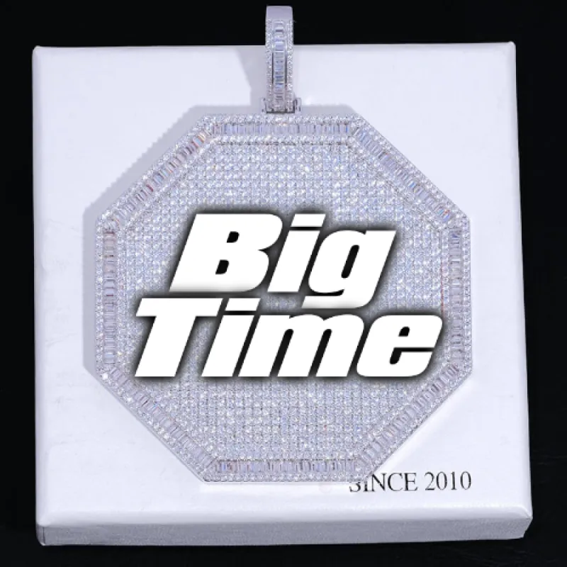 CUSTOM LETTER NECKLACE 3D BIG OCTAGON sold by The GUU Shop